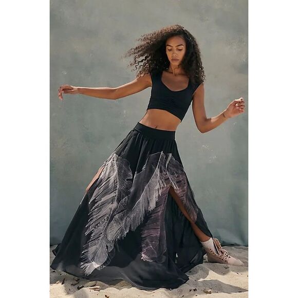 FREE PEOPLEPrinted Back To Center Skirt
